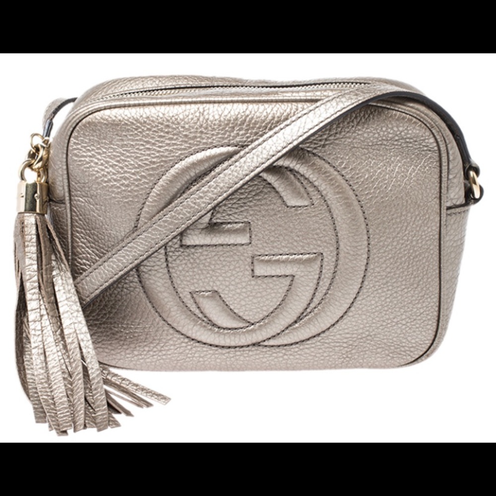 Gucci Metallic Pebbled Calfskin Small Soho Disco Bag